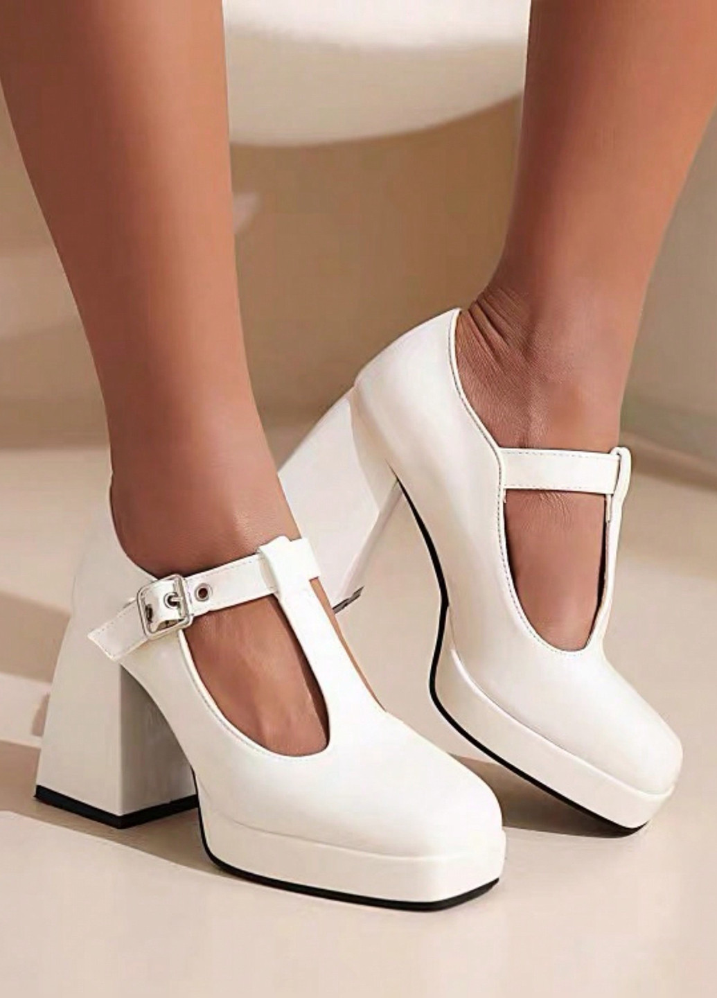 SHEIN Туфлі мері джейн білий з штучна шкіра, китай — демісезон (337992256)