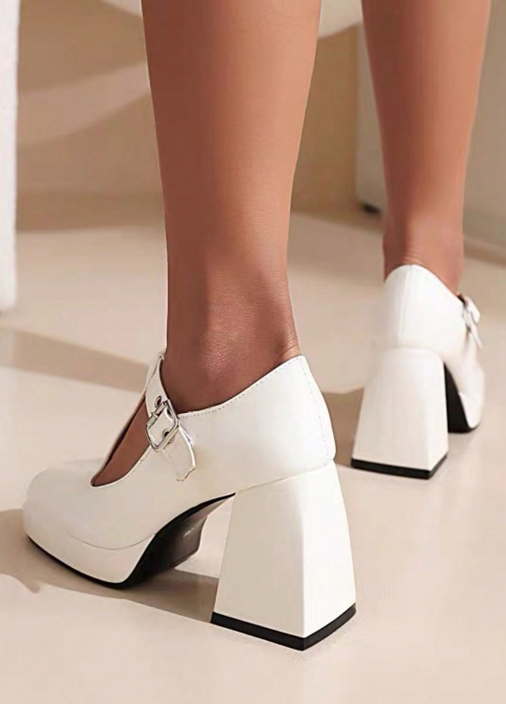 SHEIN Туфлі мері джейн білий з штучна шкіра, китай — демісезон (337992256)