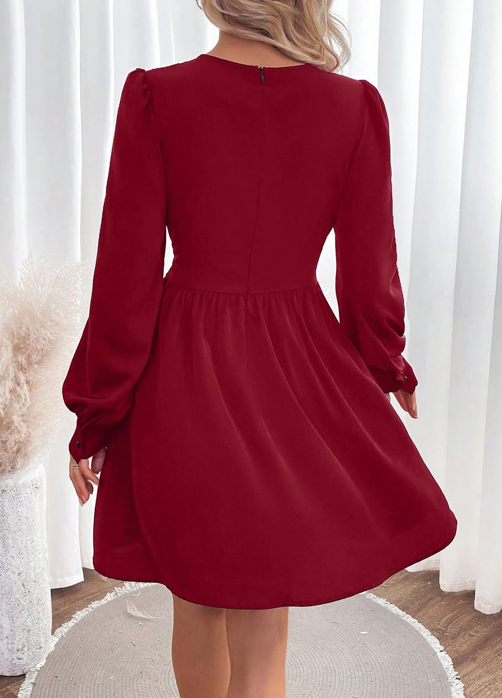 Бордова кежуал сукня SHEIN однотонна