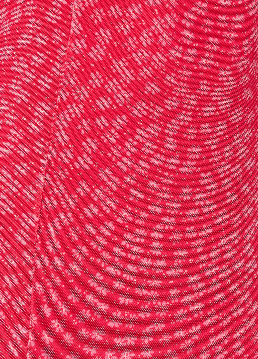 Красное кэжуал платье с открытыми плечами Jennyfer с цветочным принтом