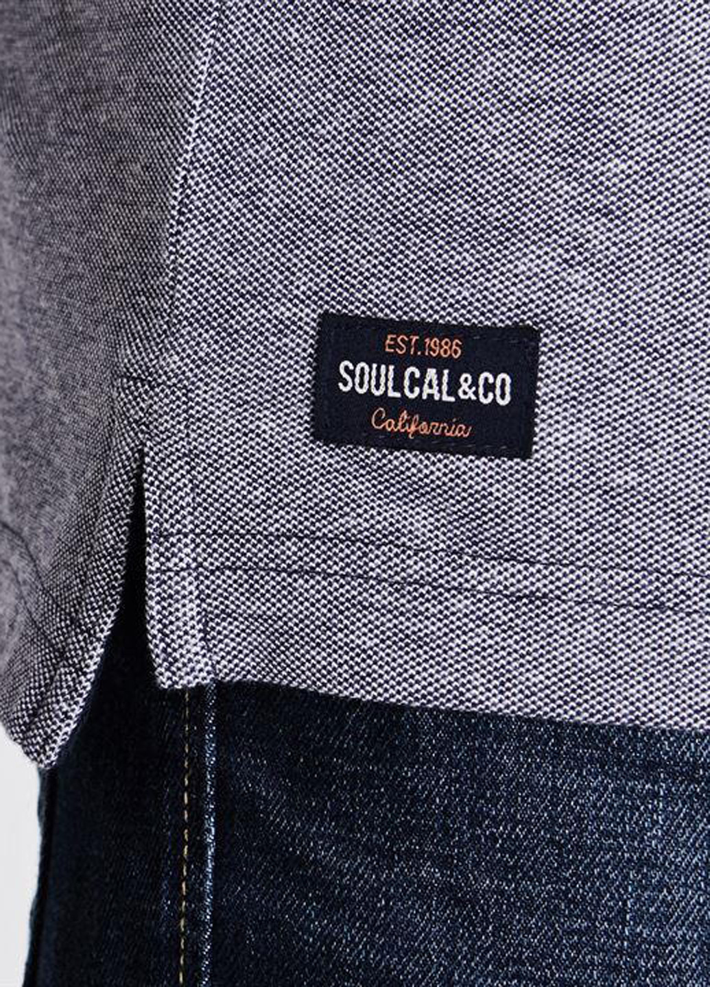 Светло-серая футболка-поло для мужчин Soulcal & Co с логотипом