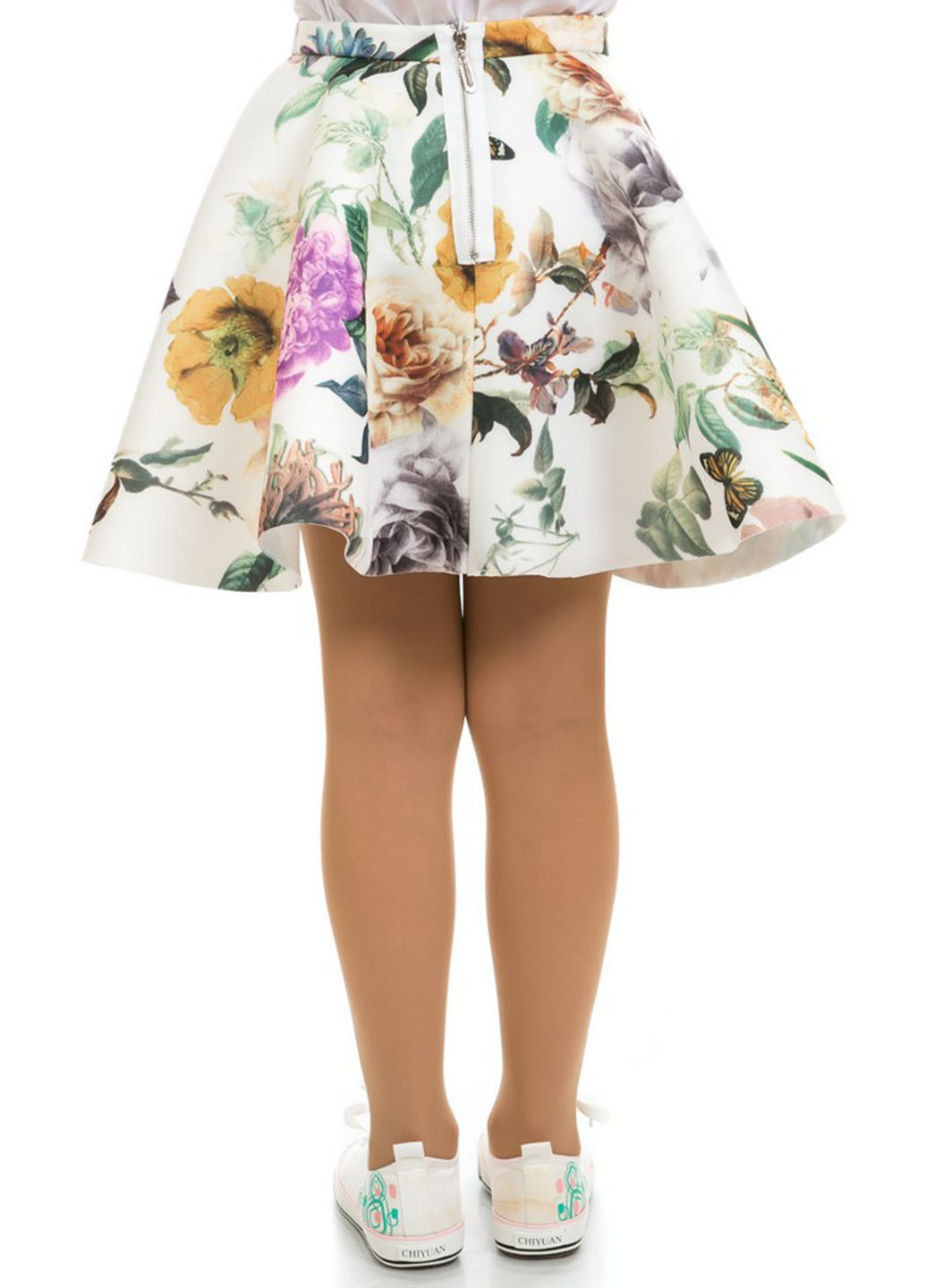 Белая кэжуал цветочной расцветки юбка Kids Couture со средней талией