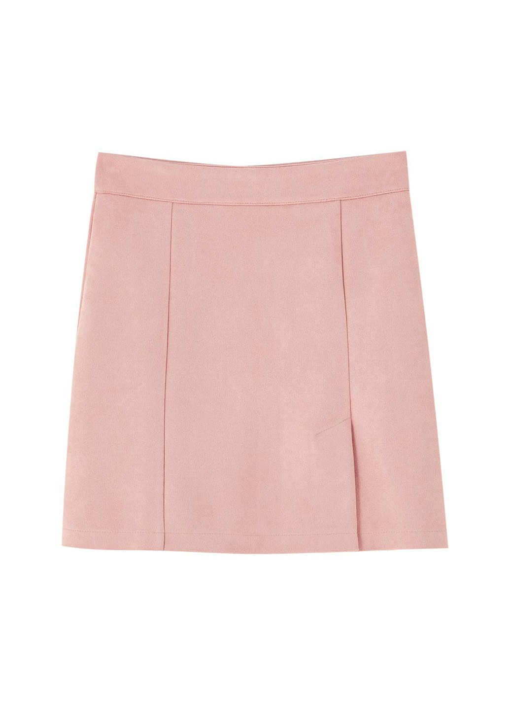 Светло-розовая кэжуал однотонная юбка Pull & Bear а-силуэта (трапеция)