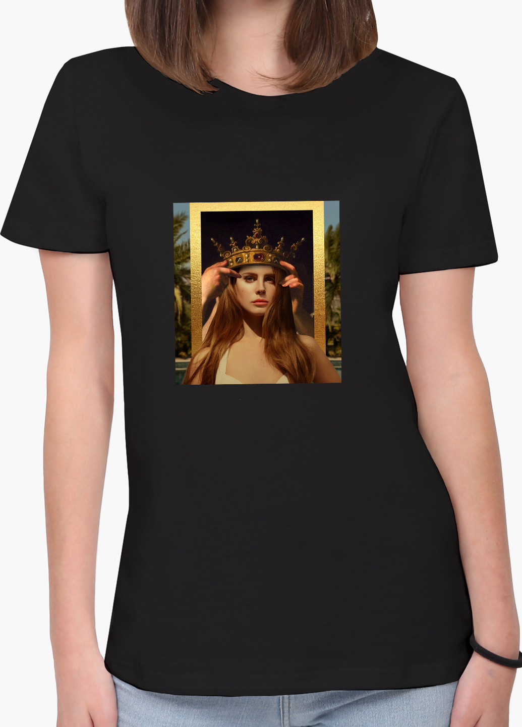 Черная демисезон футболка женская лана дель рей ренессанс (lana del rey renaissance) (8976-1590) xxl MobiPrint