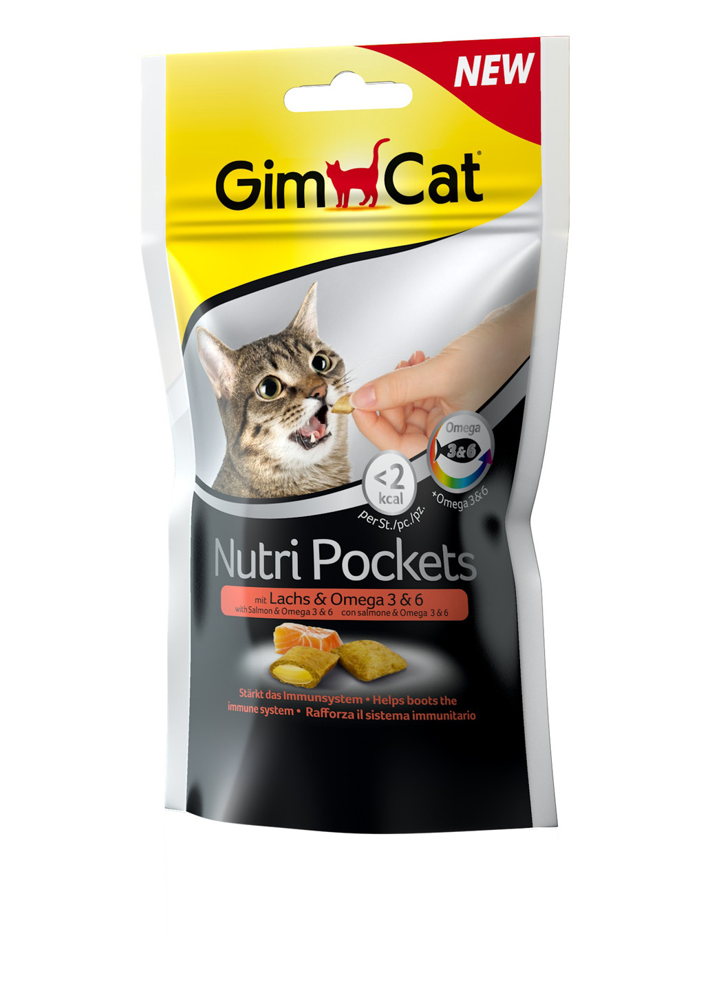 Ласощі Nutri Pockets для кішок "Лосось + Омега 3 + 6" 60г Gimborn (16935011)