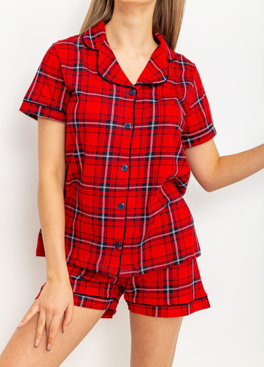 Красная всесезон пижама (рубашка, шорты) рубашка + шорты Ager