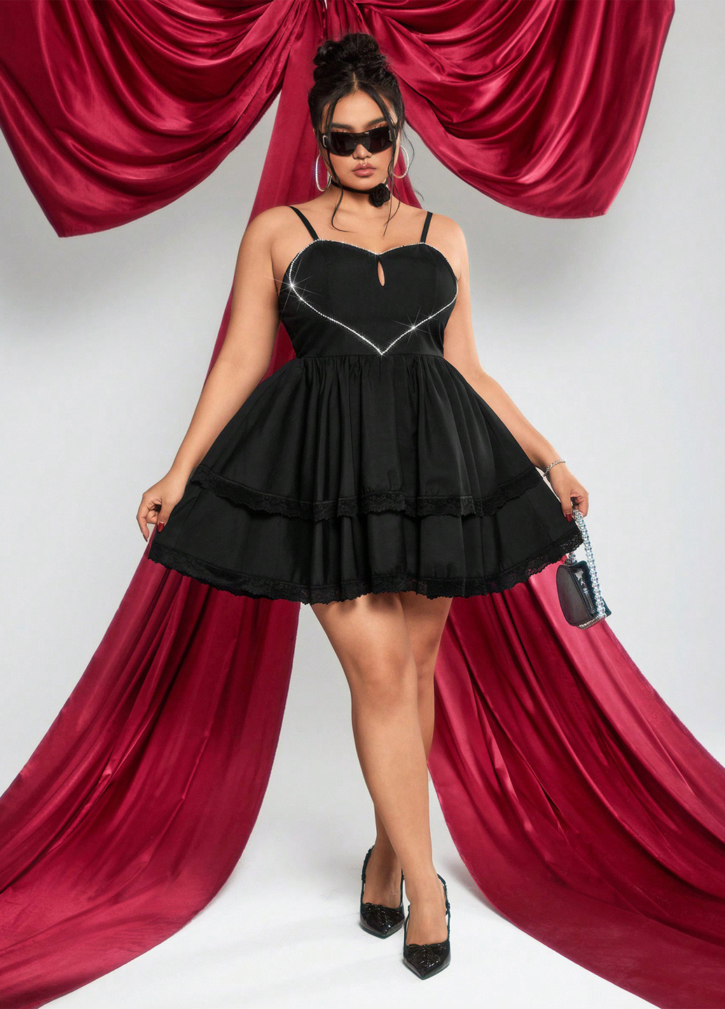 Чорна кежуал сукня бебі долл SHEIN однотонна