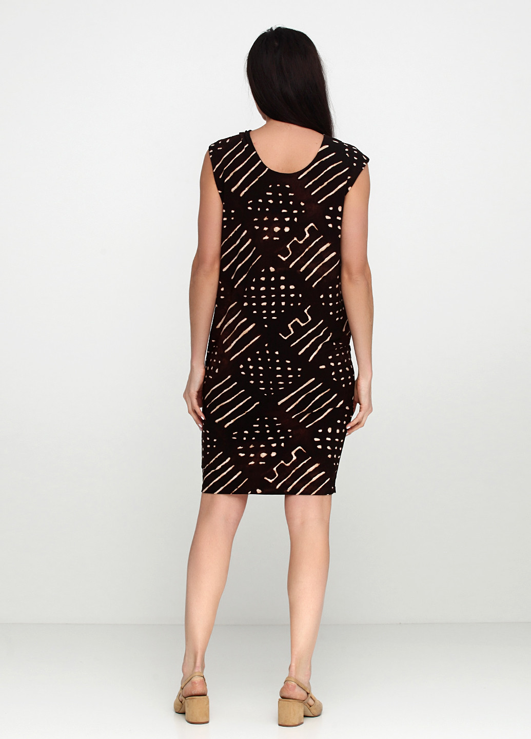 Коричневое кэжуал платье Ralph Lauren с абстрактным узором
