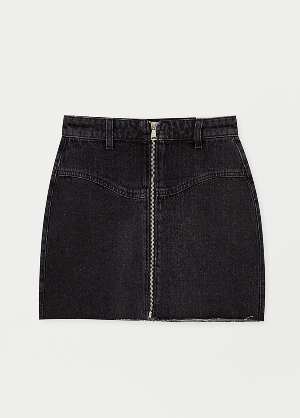 Темно-серая джинсовая однотонная юбка Pull & Bear а-силуэта (трапеция)