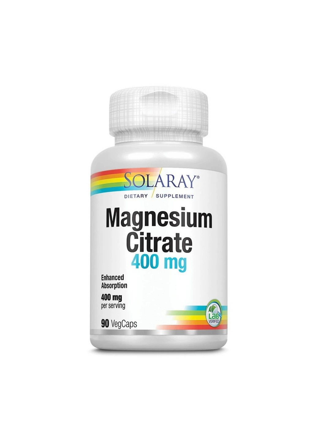 Магній Magnesium Citrate 400 mg 90 капсул Solaray (255408370)
