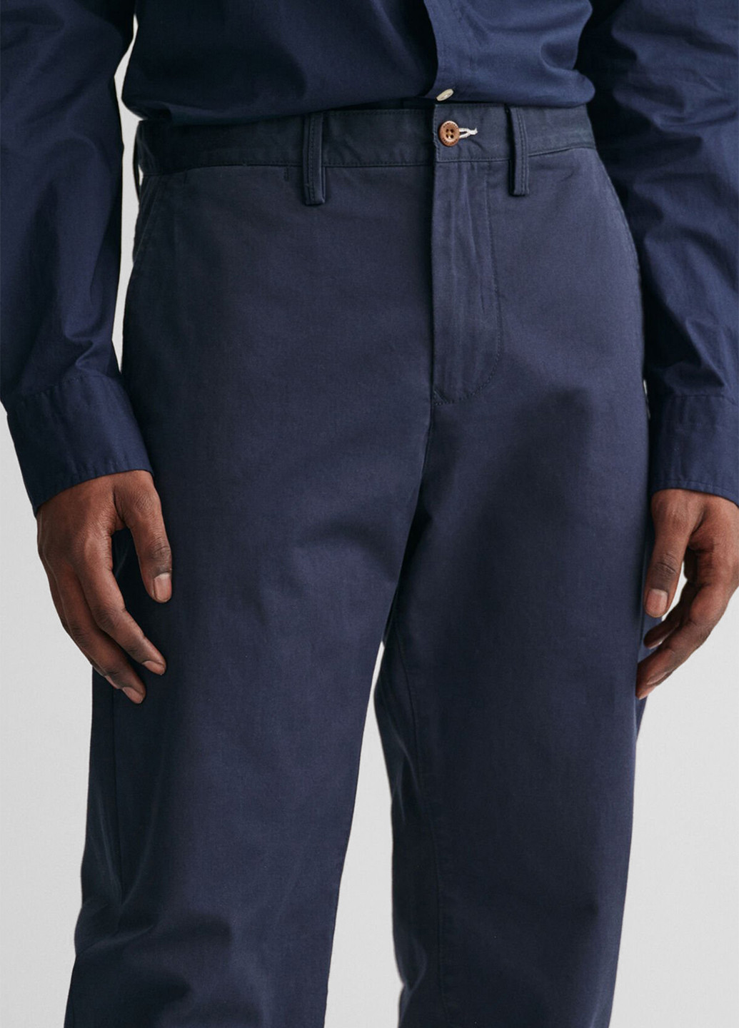 Синие кэжуал демисезонные прямые брюки Gant