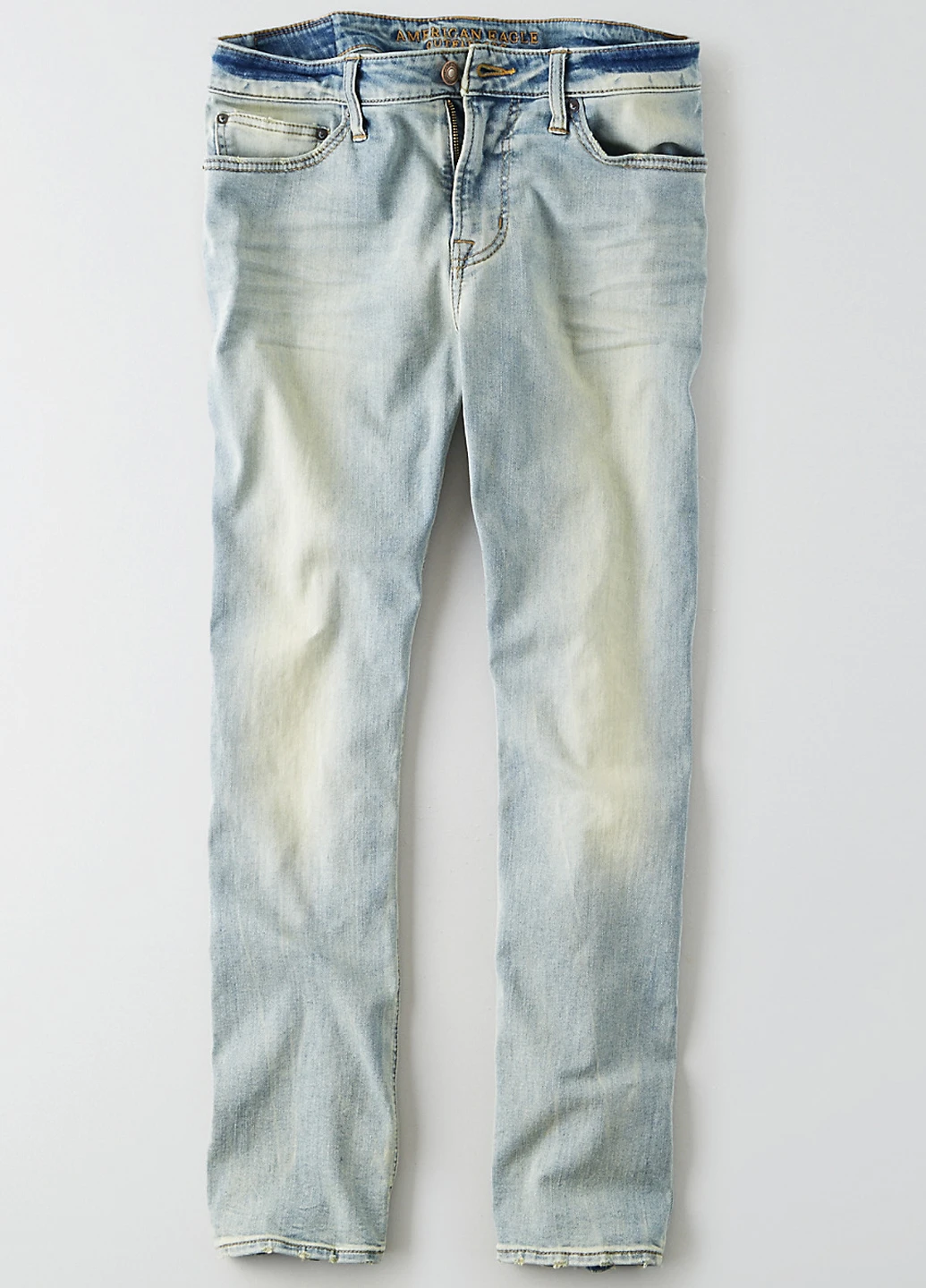 Голубые демисезонные прямые джинсы American Eagle
