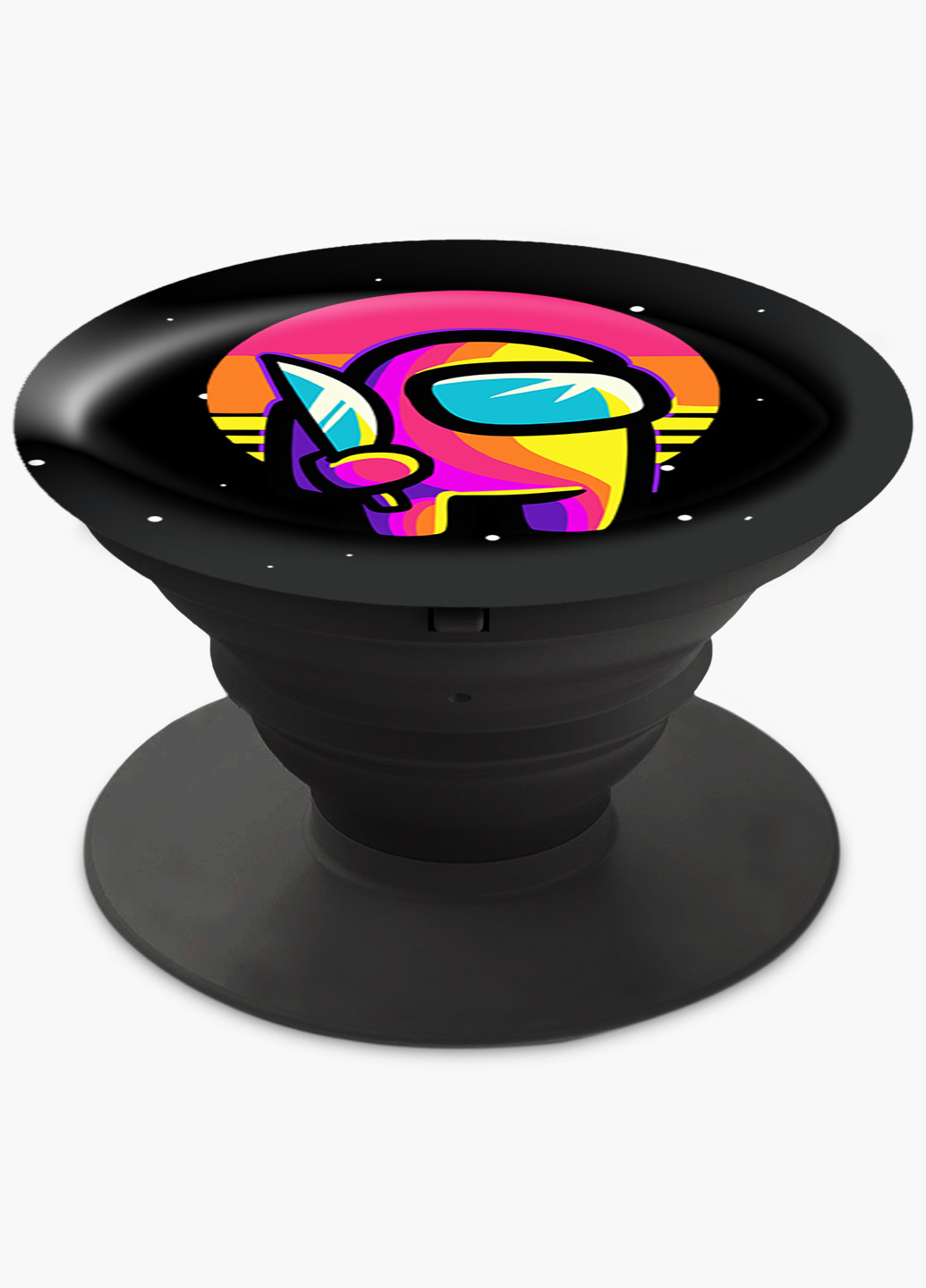 Попсокет (Popsockets) тримач для смартфону Амонг Ас Червоний (Among Us Red) (8754-2406) Чорний MobiPrint (216836567)