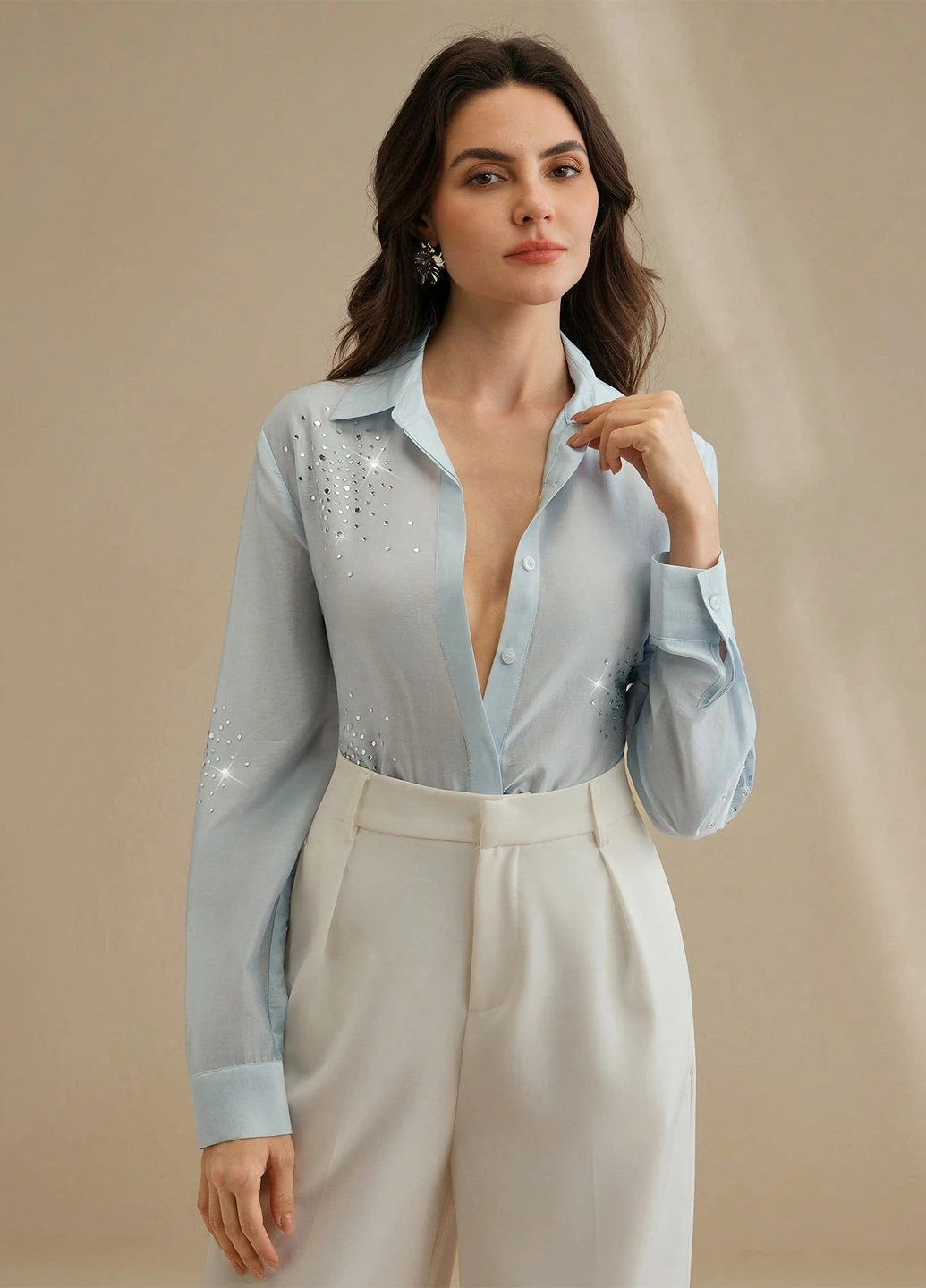 Голубая блуза SHEIN