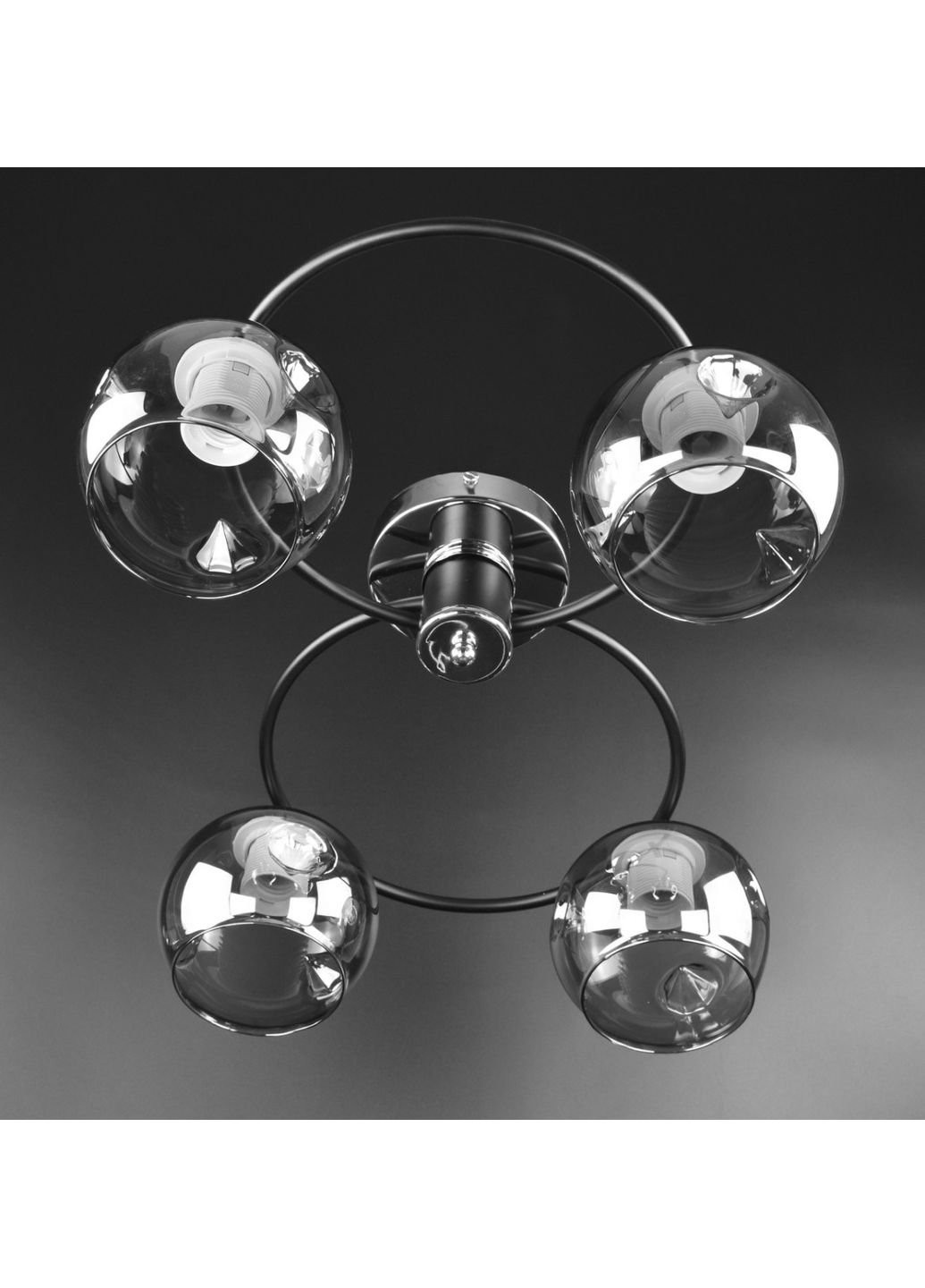 Люстра стельова на 4 лампочки 7060/4-bk-gr Чорний 20х36х47 див. Sunnysky (253527958)