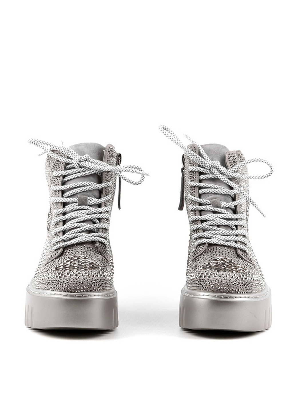 Осенние ботинки сникерсы Le'BERDES со стразами, со шнуровкой из натуральной замши