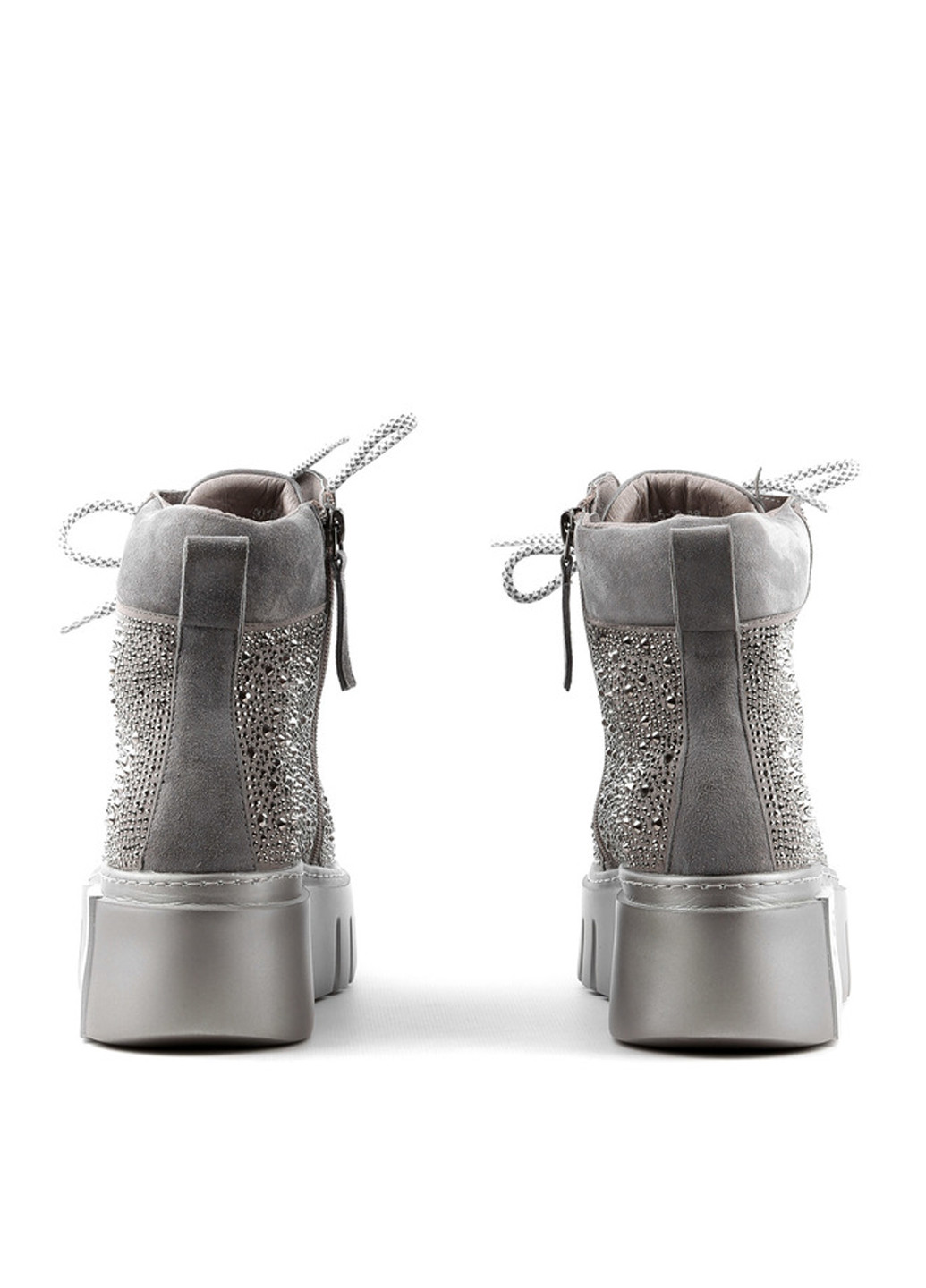 Осенние ботинки сникерсы Le'BERDES со стразами, со шнуровкой из натуральной замши