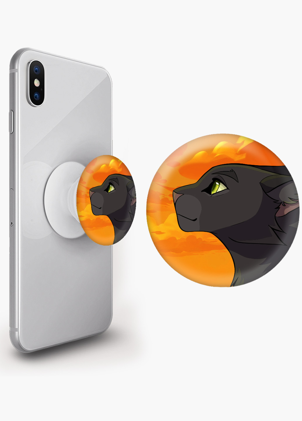 Попсокет (Popsockets) тримач для смартфону Чорна пантера (Black panther) (8754-2844) Чорний MobiPrint (221548614)