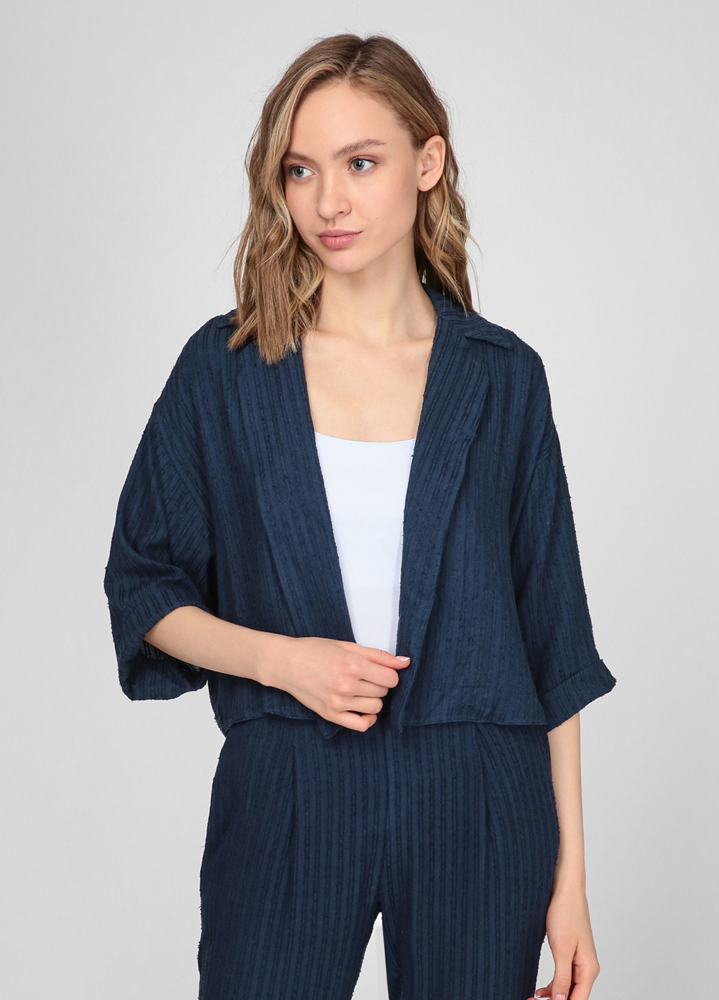 Синий женский жакет Vicolo полосатый - демисезонный