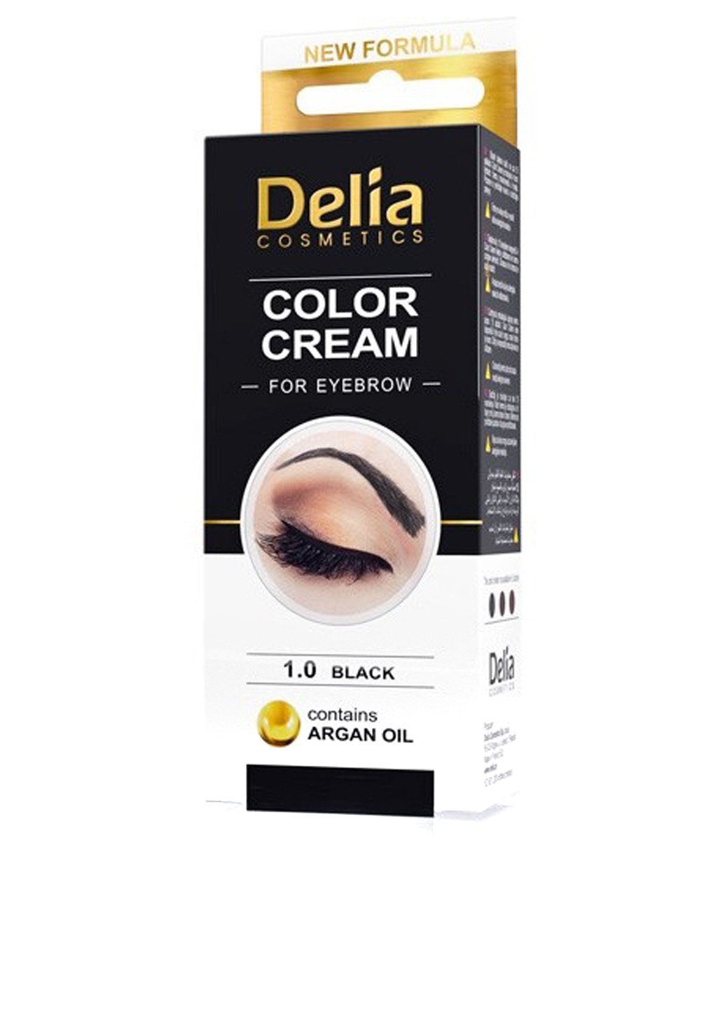 Фарба для брів Eyebrow color cream 1.0 (чорний), 15 мл Delia Cosmetics (74510681)