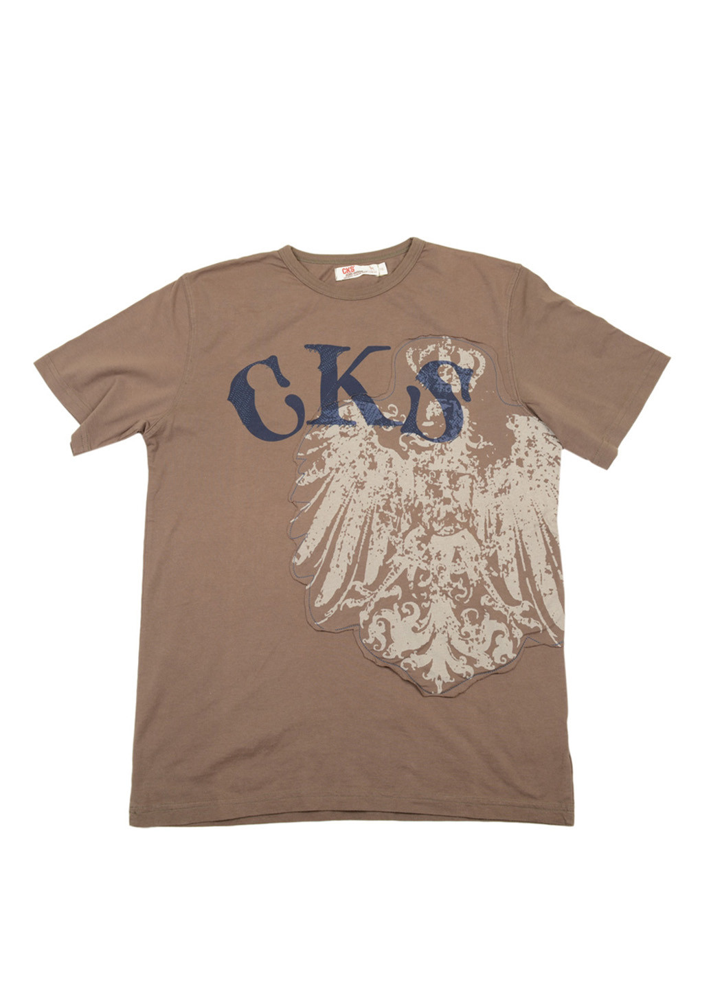 Коричневая летняя футболка с коротким рукавом CKS