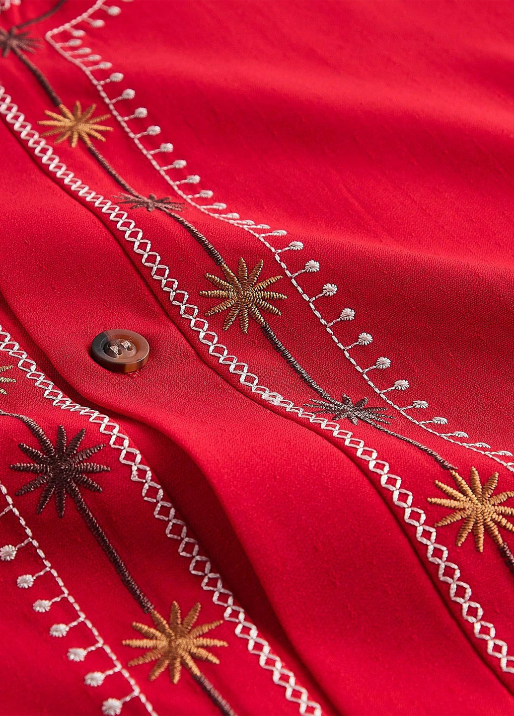 Красная кэжуал рубашка с орнаментом SHEIN