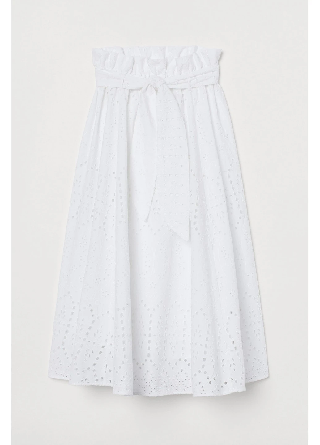 Белая однотонная юбка H&M