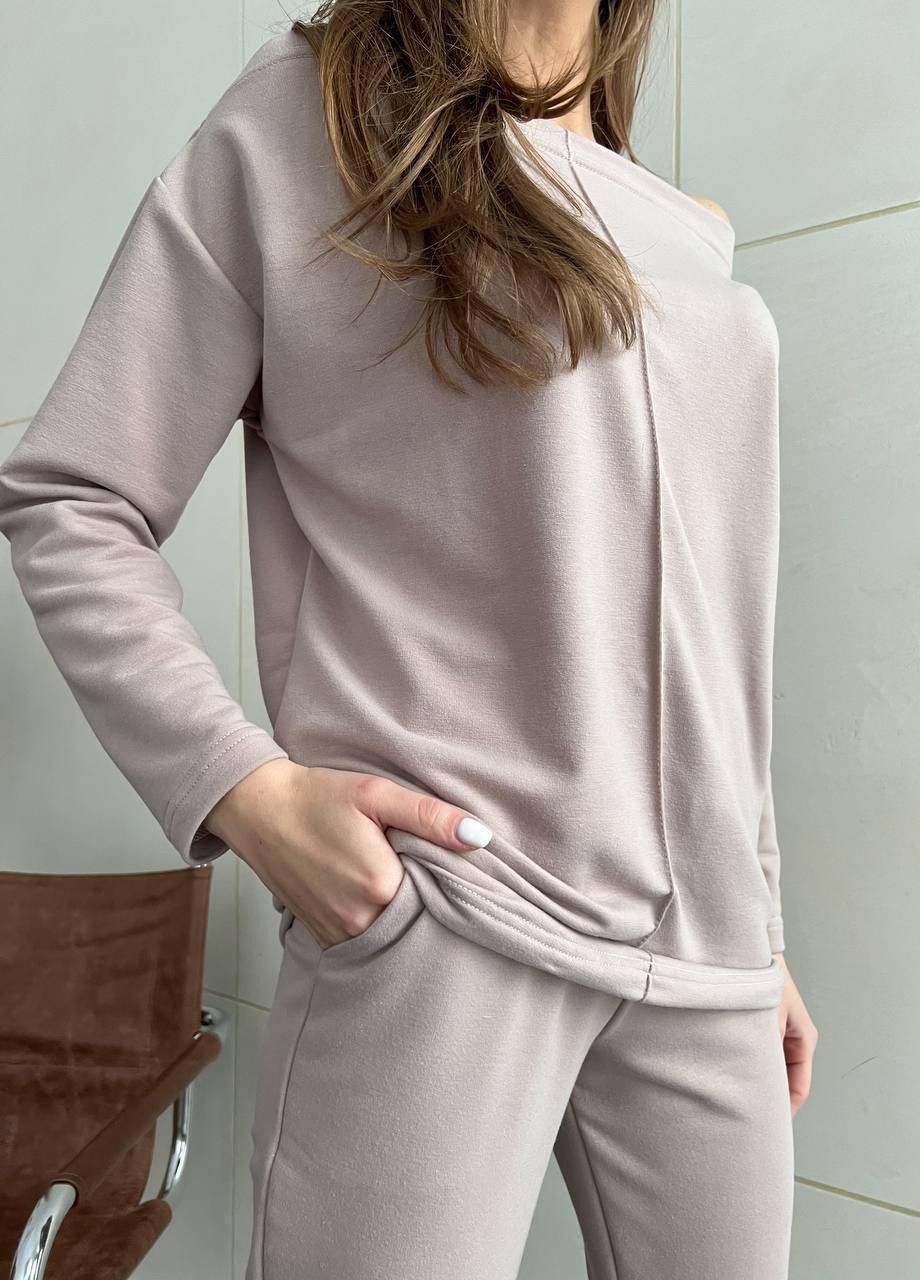 Женский костюм кофта и брюки бежевого цвета р.42/44 363056 New Trend (255335741)