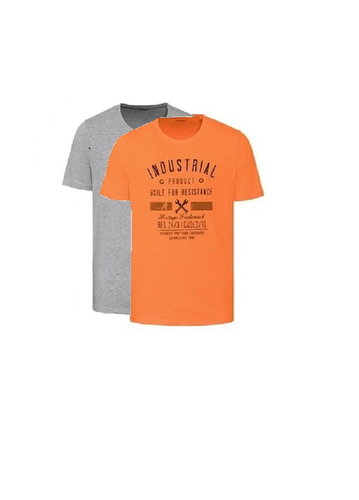 Оранжевая мужская футболка, набор из 2шт с коротким рукавом Livergy