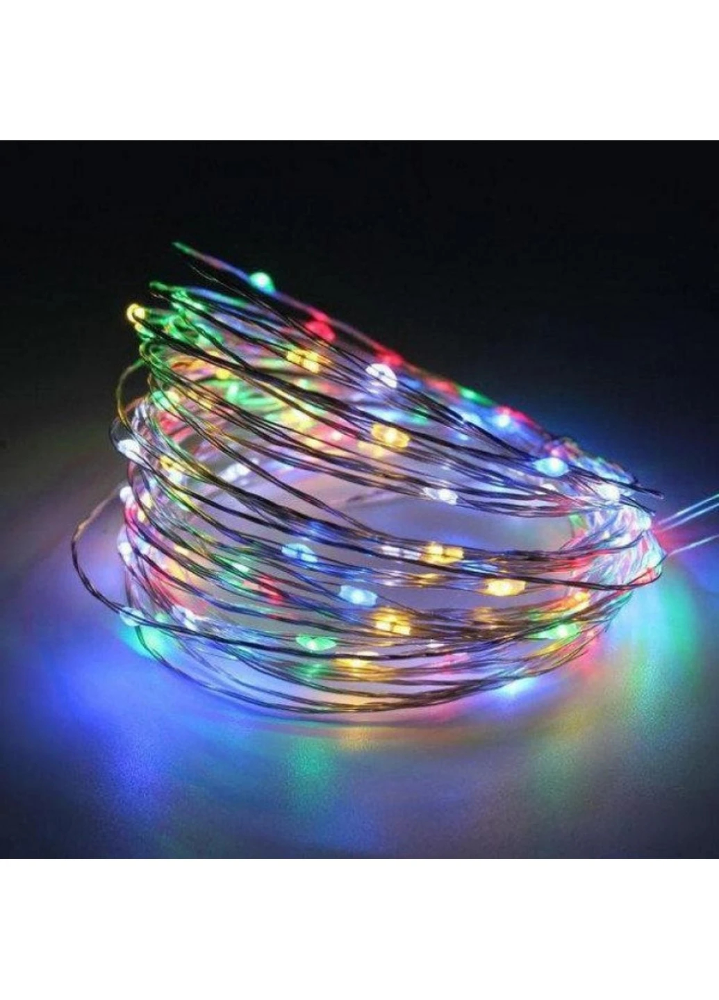 Гірлянда світлодіодна роса на батарейках 5 м, 50 LED (Мультиколор) Power (254425306)