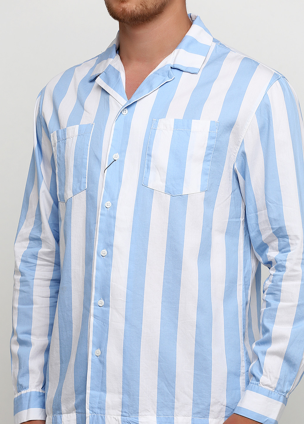 Голубой кэжуал рубашка в полоску Minimum