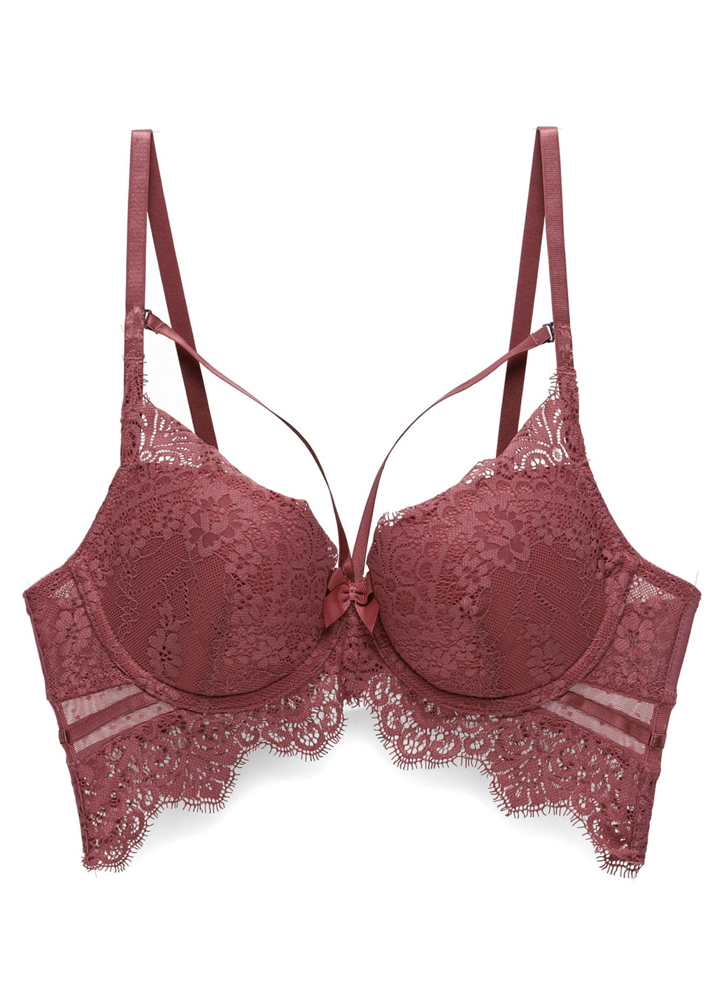 Рожево-коричневий балконет бюстгальтер Hunkemoller з кісточками поліамід, мереживо