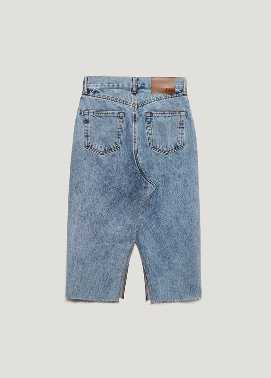 Голубая повседневная варенка юбка JUL карандаш