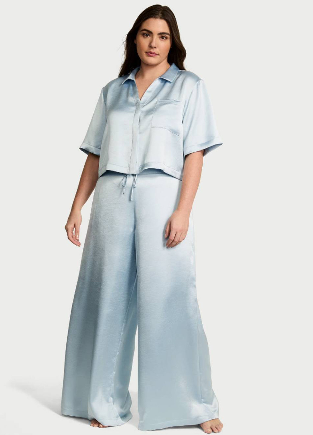 Светло-голубая всесезон пижама (рубашка, брюки) рубашка + брюки Victoria's Secret