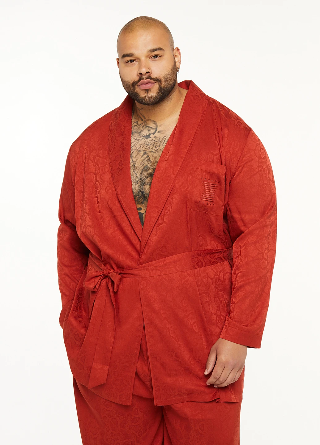 Терракотовая домашний рубашка змеиный Savage X Fenty