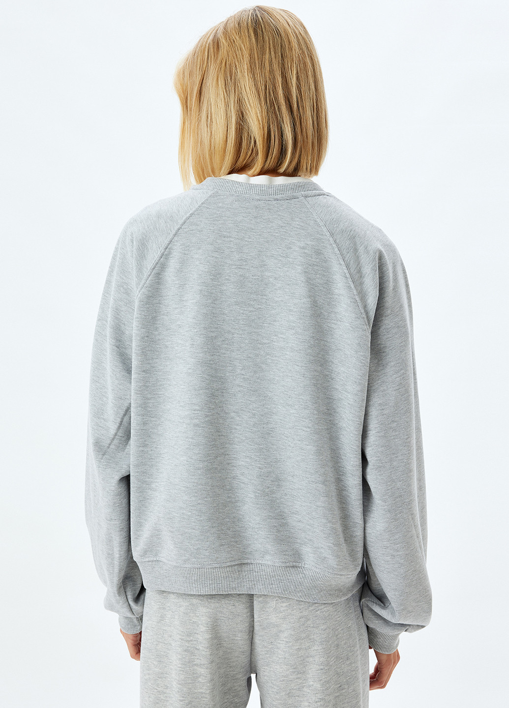 Серый свитшот KOTON меланж без декора (362266202)