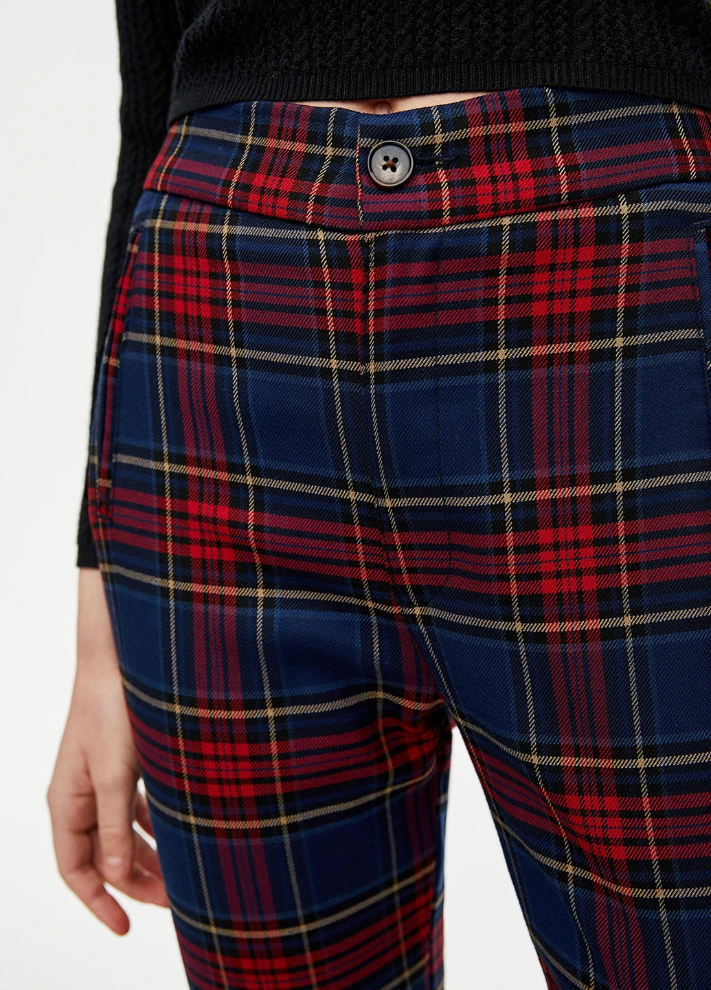 Брюки,синій в клітку, Pull & Bear (251912204)