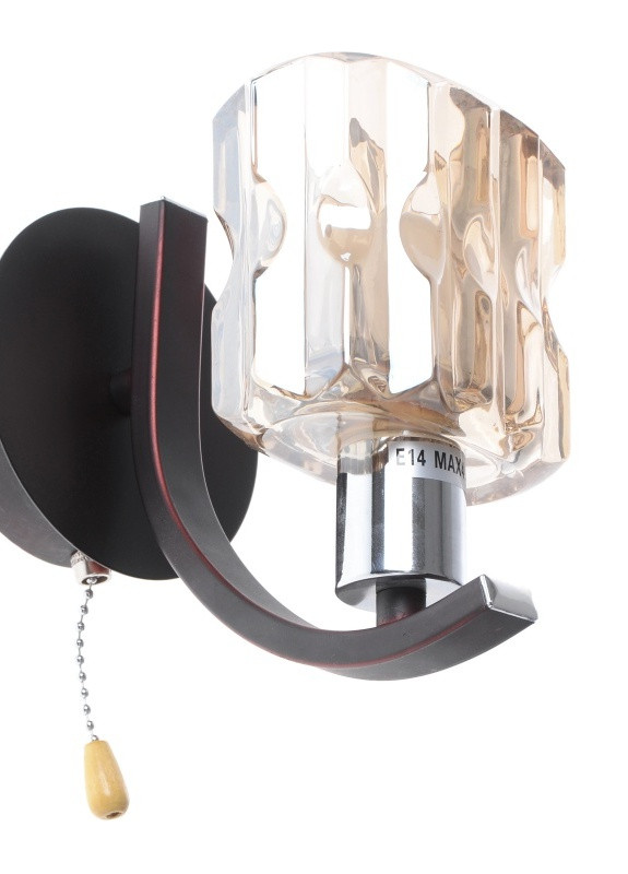 Бра настенное накладное с выключателем классическое BR-597W/1 E14 CH+W Brille (253894318)