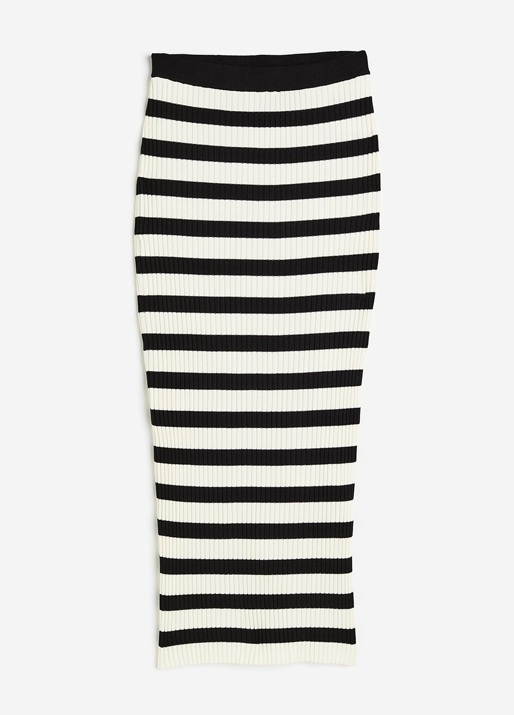 Черно-белая кэжуал в полоску юбка H&M