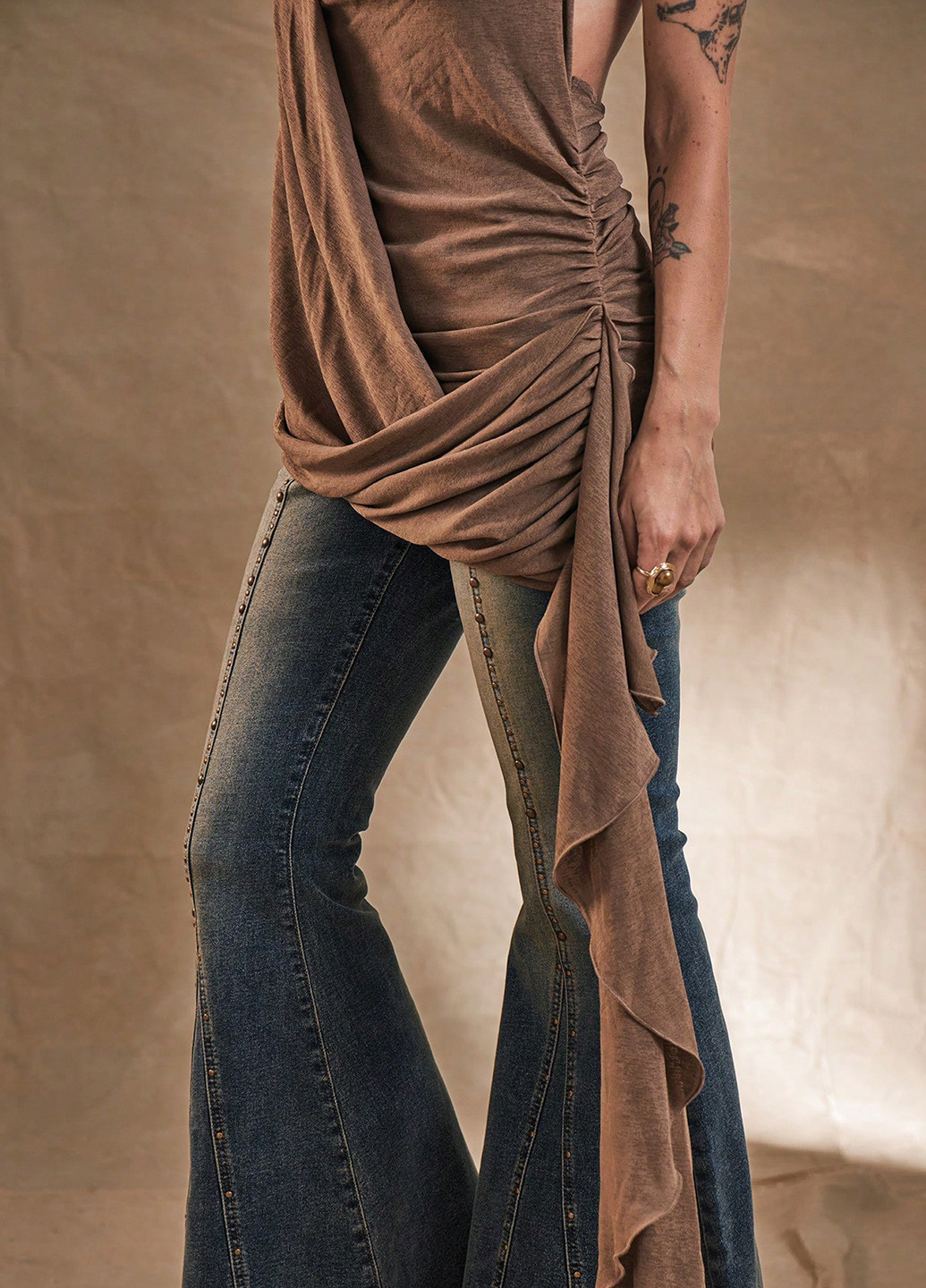 Коричневая блуза SHEIN