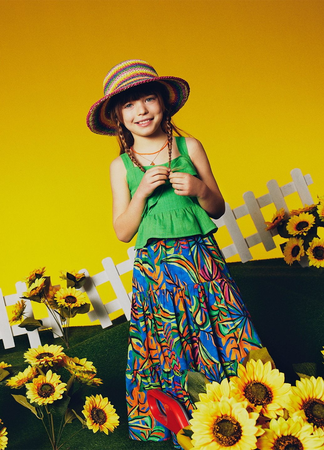 Разноцветная кэжуал с рисунком юбка KOTON а-силуэта (трапеция)