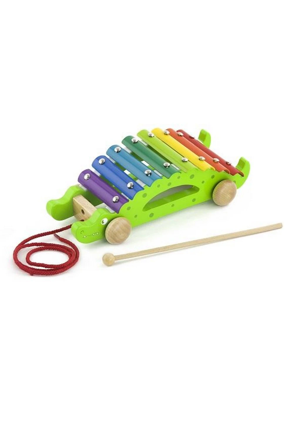 Іграшка каталка Крокодил 10х25х8, 2 см Viga Toys (228857003)