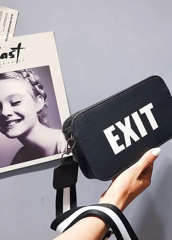 Женская прямоугольная сумка на ремешке кросс-боди "EXIT" черная No Brand (253016844)