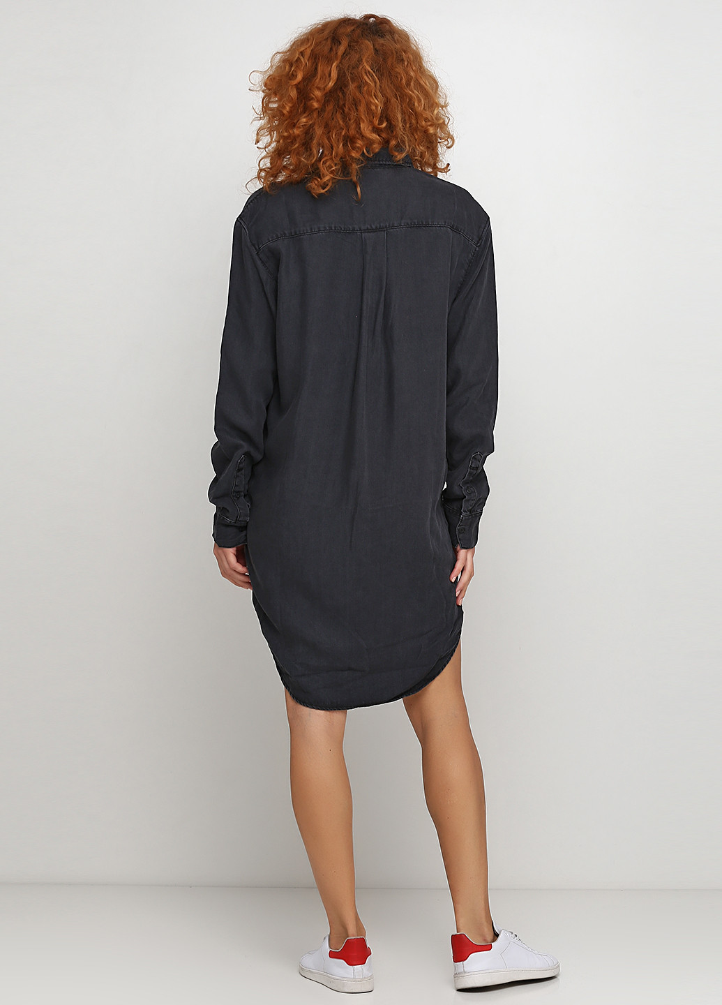 Темно-серое кэжуал платье рубашка H&M однотонное