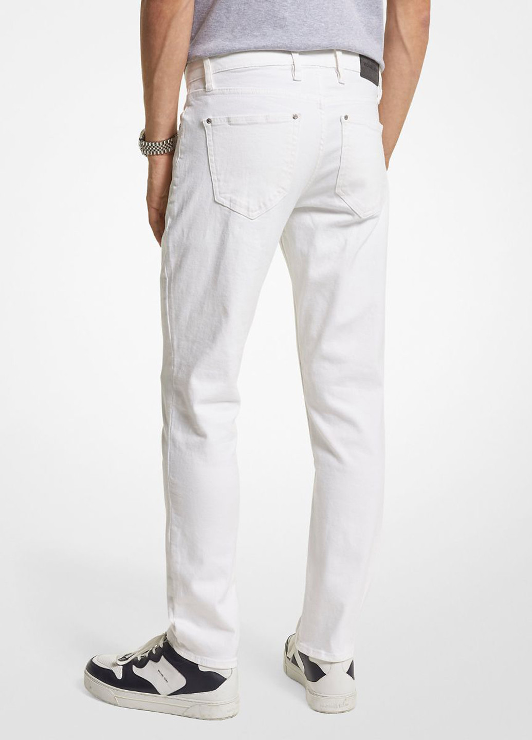 Белые демисезонные слим джинсы Michael Kors