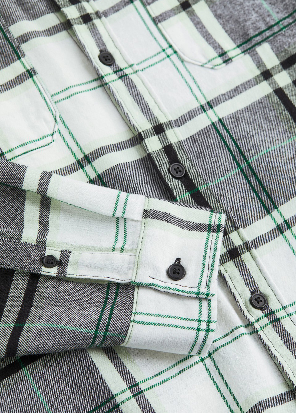 Серо-зеленая кэжуал рубашка в клетку H&M