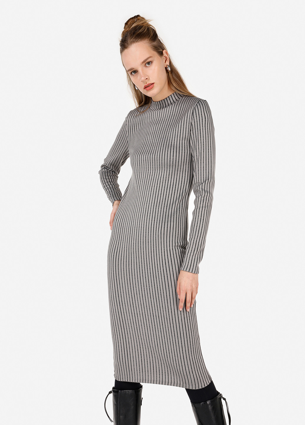 Сіра кежуал сукня силуетна Colin's в смужку