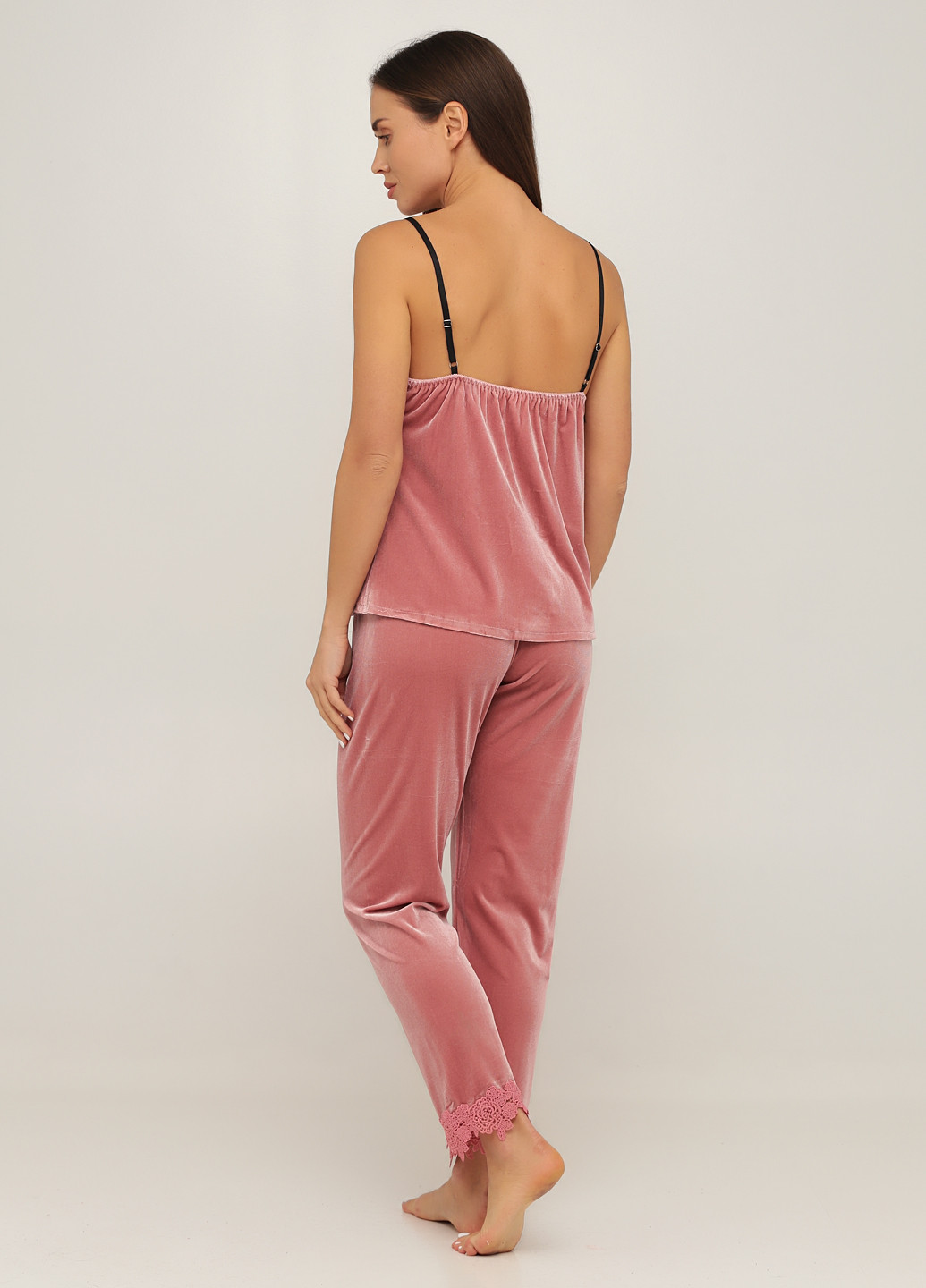 Розовый демисезонный комплект (туника, брюки, халат, топ) Radda