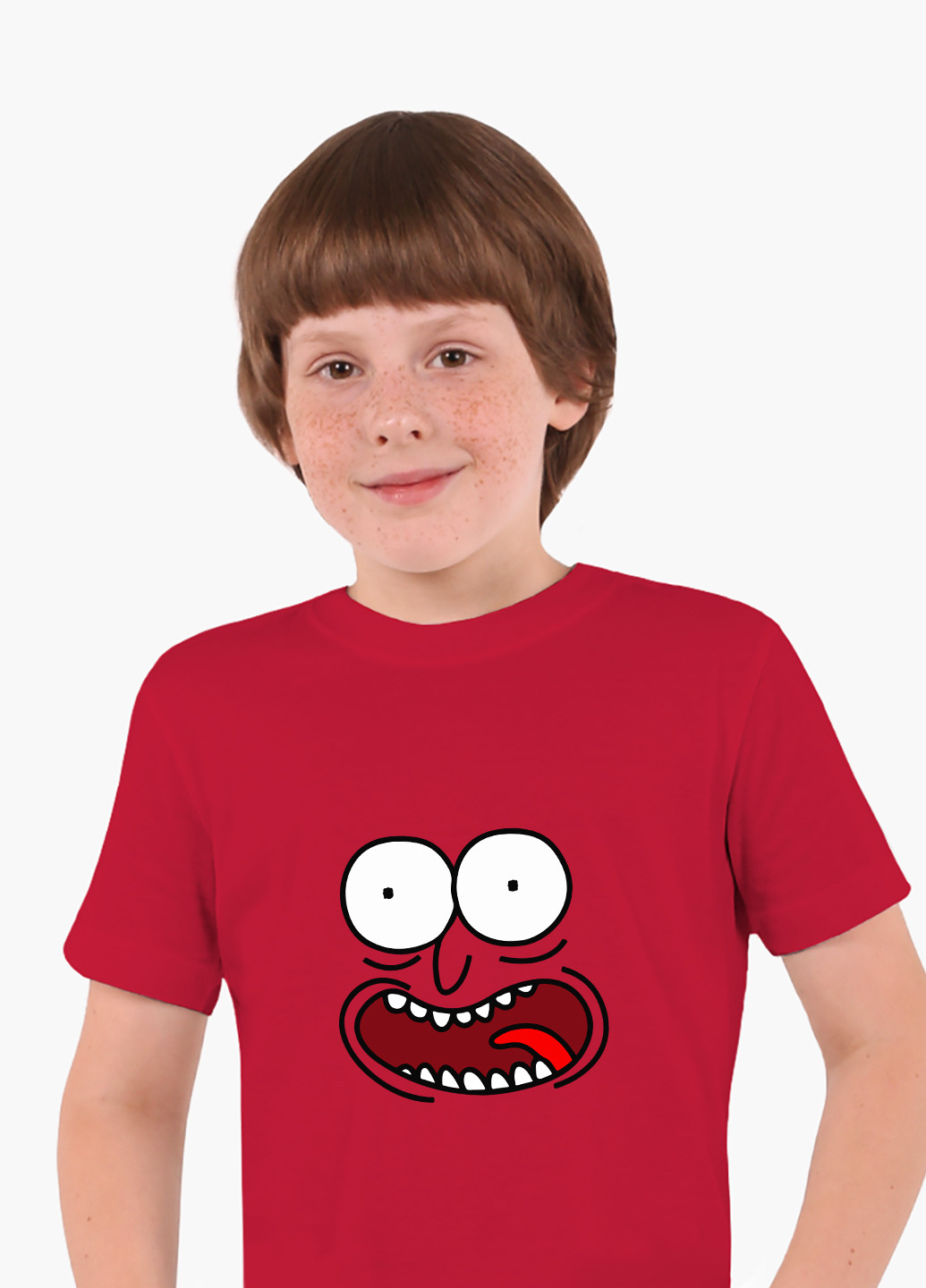 Красная демисезонная футболка детская рик санчез рик и морти (rick sanchez rick and morty)(9224-2632) MobiPrint