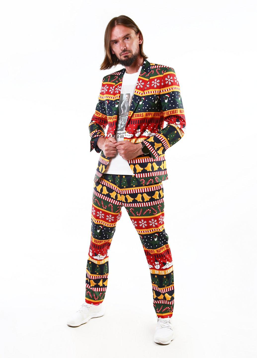 Пиджак H&M новогодний комбинированный праздничный полиэстер